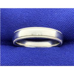 Scott Kay Designer Platinum Wedding Band Ring With Beaded Edge