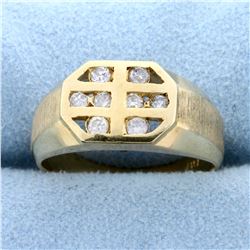 Contemporary 1/4 ct TW Diamond Ring in 14k Yellow Gold