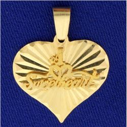 #1 Sweetheart Pendant in 14k Yellow Gold