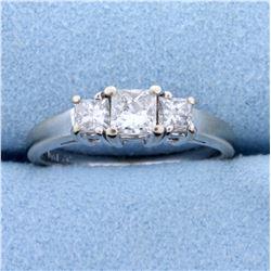1ct TW Three Stone Princess Cut Diamond Engagement or Anniversary Ring in 14k White Gold