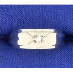Diamond Solitaire Band Ring in 14K White Gold