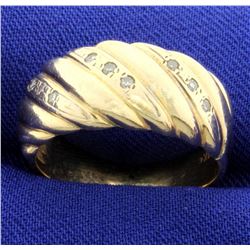 Vintage Diamond Domed Ring in 14k Gold