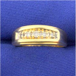 1/4ct TW Diamond Wedding or Anniversary Band Ring in 14k Yellow Gold