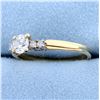 Image 2 : 1/2ct Total Weight Diamond Engagement Ring in 14k Yellow Gold