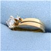 Image 2 : Matching Diamond Engagement Ring with Wedding Band Bridal Set in 14k Gold