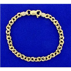Designer Link Bracelet in 14K White & Yellow Gold
