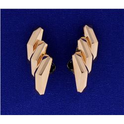 14k Rose Gold Large Clip On Earrings