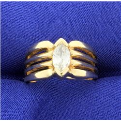 1/2ct Solitaire Marquise Diamond Engagement Ring in 14k Yellow Gold