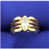 Image 1 : 1/2ct Solitaire Marquise Diamond Engagement Ring in 14k Yellow Gold