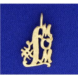 #1 Mom Pendant in 14k Yellow Gold