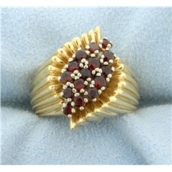 1/2ct Total Weight Garnet Ring in 14k Yellow Gold