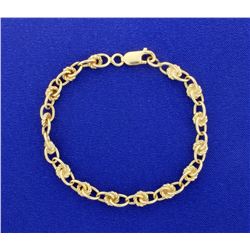 Designer Link Bracelet in 14K Yellow Gold
