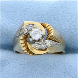 Custom Designed Vintage .3ct TW Diamond Ring in 18k Yellow and White Gold