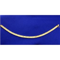 Heart Design Diamond Cut 14k Yellow Gold Bracelet