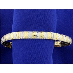 Italian Made Diamond Cut 14k Yellow and White Gold Bracelet
