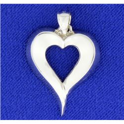 Heart Pendant in 14k White Gold