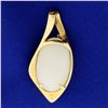 Image 2 : Large Mabe Pearl and Diamond Pendant or Slide in 14k Yellow Gold