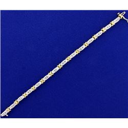 1.25ct TW Diamond Bracelet in 14k White and Yellow Gold