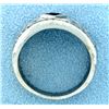 Image 3 : Diamond and Sapphire Art Deco Band Ring in 14k White Gold