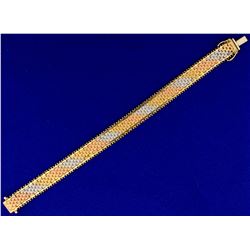 Italian Made Yellow, Rose, & White 14k Gold Bracelet