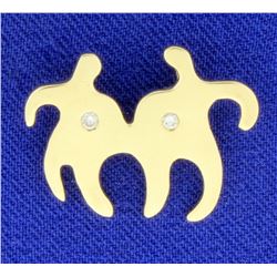 Diamond Abstract Style Marriage Pendant in 14k Yellow Gold