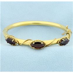 6ct TW Garnet Bangle Bracelet in 14k Yellow Gold