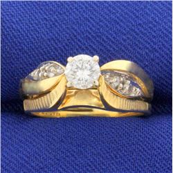Vintage 1/2 ct TW Diamond Engagement Ring in 14k Yellow Gold