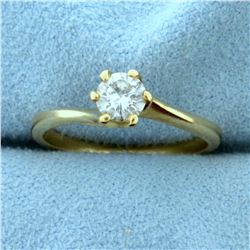 .4ct Bypass Style Diamond Solitaire Engagement Ring in 14k Yellow Gold