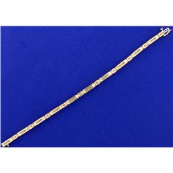 1 ct TW Champagne Diamond Line Bracelet in 14k Yellow and White Gold