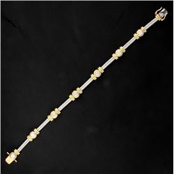 Designer 1.5ct TW Diamond Bracelet in 14k Yellow and White Gold