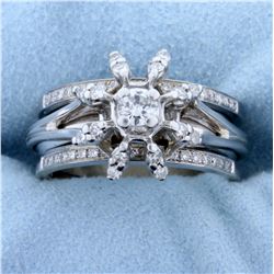 Unique Designer .60ct TW Diamond Ring in 14k White Gold