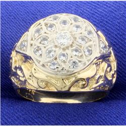 Vintage 2/3ct TW Hand Crafted Diamond Ring in 14k Yellow and White Gold