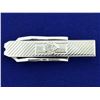 Image 1 : 1/2ct Mine Cut Diamond Tie Clip in 10k White Gold
