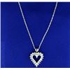 Image 2 : 1ct TW Diamond Heart Pendant with Chain in 10k White Gold