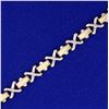 Image 2 : 7 Inch "X" Link Designer Bracelet in 14k White and Yellow Gold