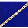 Image 2 : Italian Made 7 Inch "X" Link Designer Bracelet in 14k Yellow Gold