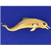 Image 1 : Dolphin Pin in 14k Yellow Gold