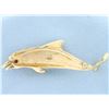 Image 2 : Dolphin Pin in 14k Yellow Gold