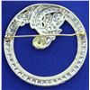 Image 2 : Antique Hand Crafted Fancy Yellow and White Diamond Brooch Pin in Platinum