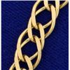 Image 2 : Designer Double Curb Link Charm Bracelet in 14k Yellow Gold