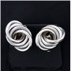 Image 1 : 4 Ring Modern Style Earrings in 14k White Gold