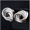 Image 2 : 4 Ring Modern Style Earrings in 14k White Gold