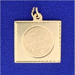 Happy Birthday Pendant in 14k Yellow Gold