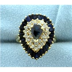 2 1/4ct TW Sapphire and Diamond Ballerina Ring
