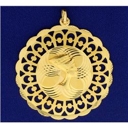 Nefertiti Egyptian Queen Pendant in 18k Yellow Gold