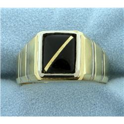 Men's Onyx Ring in 14k Gold