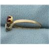 Image 2 : Natural Ruby and Diamond Ring in 14K Gold