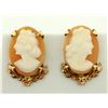 Image 1 : Unique Cameo Earrings in 14K Yellow and Rose Gold