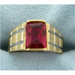 1.5ct Solitaire Ruby Ring in 14K Yellow and White Gold