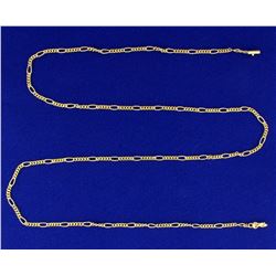 24 1/2 Inch Figaro Neck Chain in 18K Yellow Gold